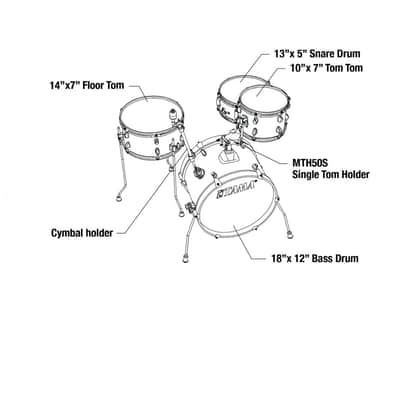 Tama LJK48S-CPM Club-Jam Shell Kit 4 pcs - Candy Apple Mist/Chrome HW image 9