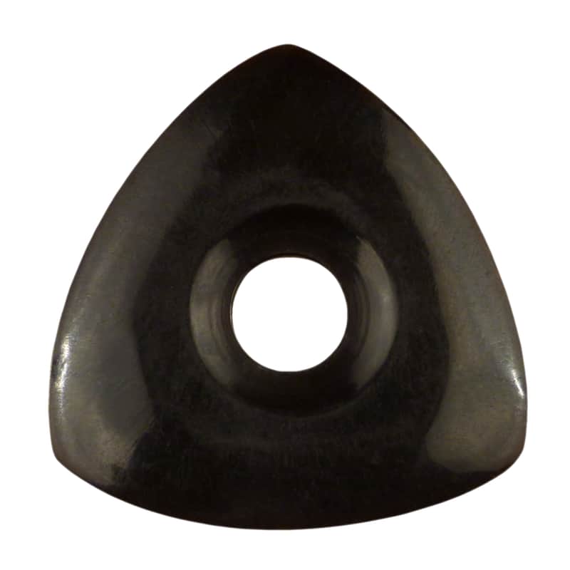 Black Buffalo Horn Guitar Or Bass Pick - 4.0 mm Ultra Heavy Gauge - 346 Contoured Triangle With Grip Hole Shape - Polished Finish Handmade Specialty Exotic Plectrum - 12 Pack image 1