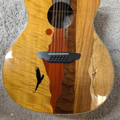 Luna Vista Eagle 12 String  Tropical Wood Acoustic Electric Guitar w/Hard Case image 3