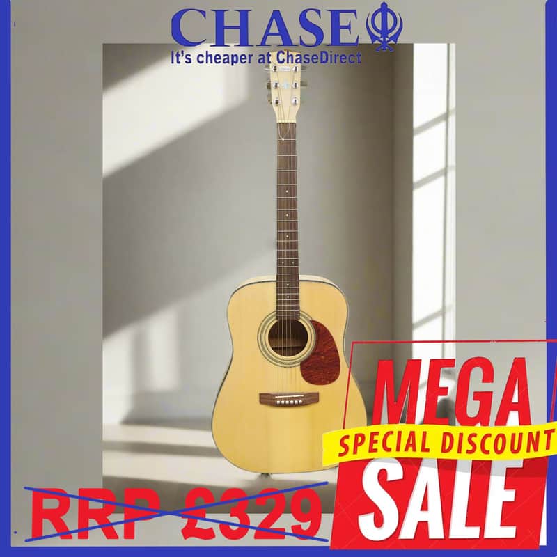 Cort Guitar - Boston Acoustic Dreadnought Guitar D10 Spruce Top Natural Finish image 1