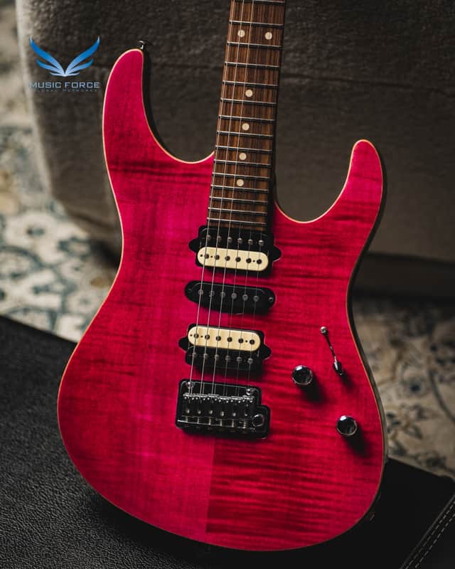 Suhr Dealer Select Limited Run Modern HSH FMT-Magenta Pink Stain w/Black Headstock image 1