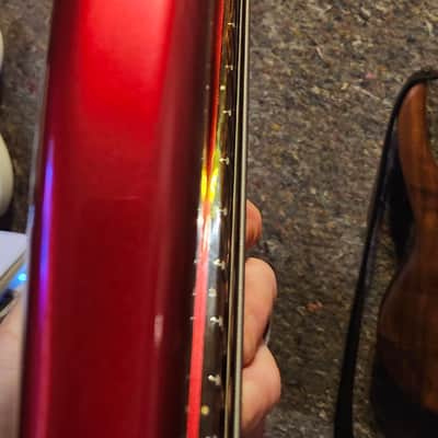 DR HEARTFIELD 5 string Bass with Babicz bridge 5 string 1988 - Red image 10