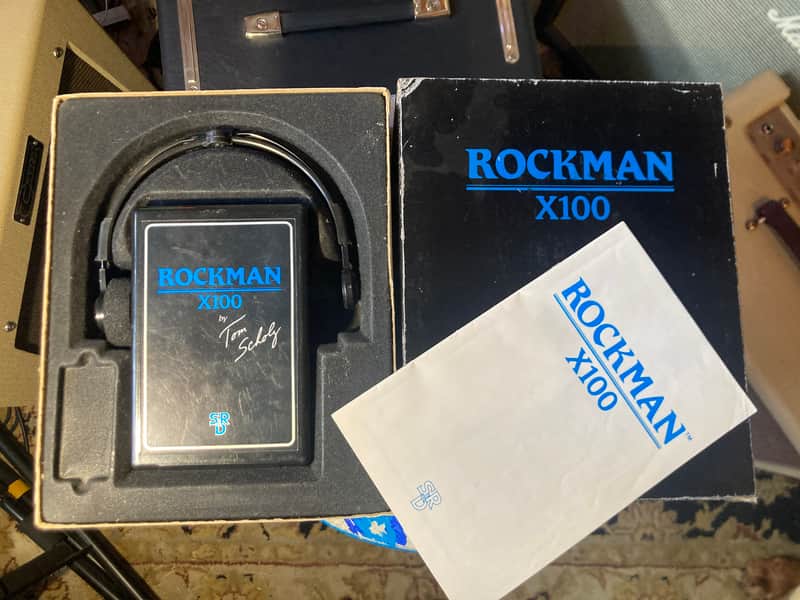 Scholz Research and Development Rockman X100 w/ box, headphones and manual 1980s - Black image 1
