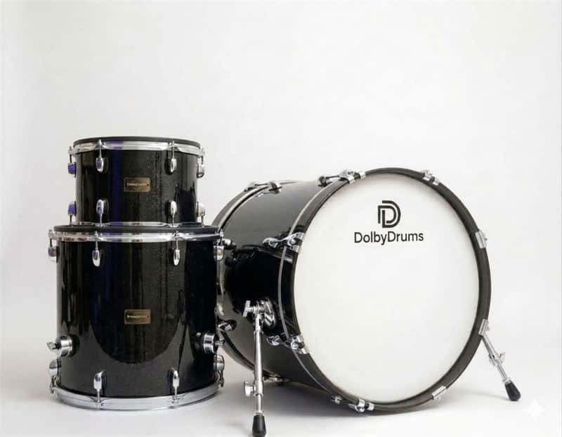 Dolby Electronic 3pc Drum Set 22” Bass Black Sparkle for Roland Alesis image 1