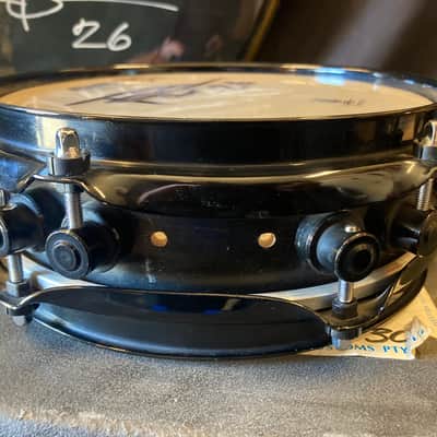 Terry Bozzio's DW - 2.5x8" Collector's Series All-Maple Piccolo Tom 2000's - Transparent Dark Walnut Satin Oil "Bb" Autographed image 5