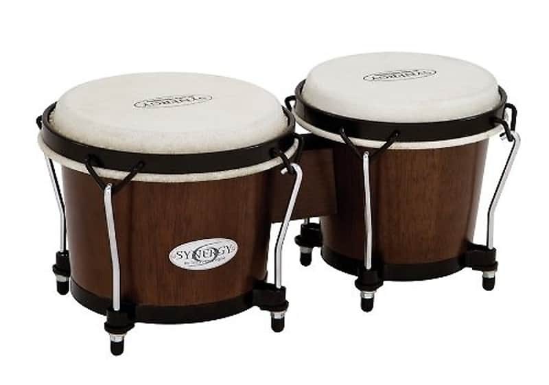 Toca Percussion Synergy Wood Bongos, Tobacco image 1