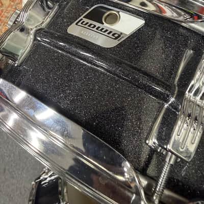 Ludwig LM404 Acrolite 5x14" 8-Lug Aluminum Snare Drum with Black/White Badge 1994 - 2012 - Black Galaxy image 4