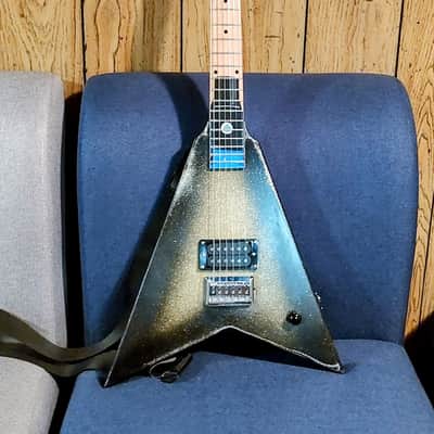 Custom Full size "Mini" Flying V Black and Gold sparkle image 1