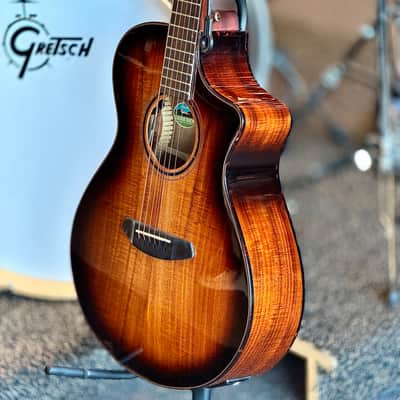 Breedlove Pursuit Exotic S Concert Acoustic-Electric Guitar, Edgeburst Koa image 2