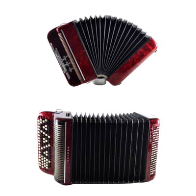 Rare Old/Vintage Top German Made Chromatic C System Button Accordion Hohner Artiste V - 120 bass + Brand New Petrof Straps - Golden Era image 24