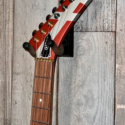 New EVH Striped Series Shark Burgundy/Silver Stripes, Package Deal Includes: EVH Fitted Hard Shell Case & Extras, Best Deal On The Planet Ships Fast, Buy It Here ! image 7