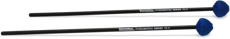 Innovative Percussion F3.5 Fundamental Medium Vibraphone Mallets - Blue Cord - Birch (3-pack) Bundle image 1