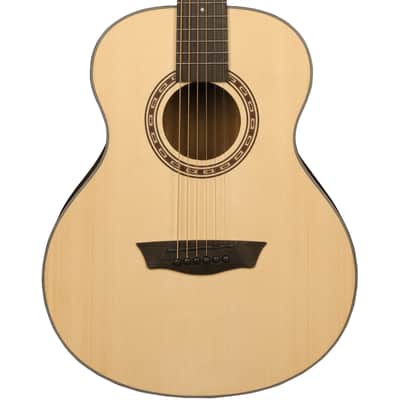 Washburn AGM5K Apprentice G-Mini 5 Grand Auditorium Acoustic Travel Guitar with Gig Bag, Natural image 6