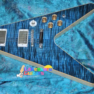 Gibson NAMM Flying V  Custom Shop From Japan 2017 Trans Blue image 3