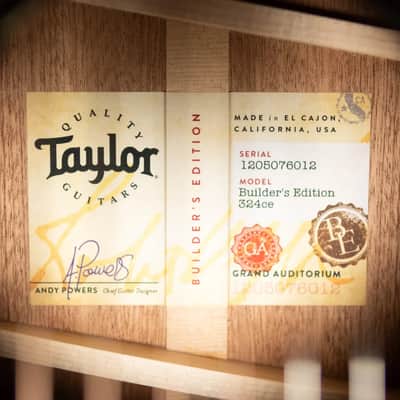 Taylor Next Generation Builder's Edition 324ce Grand Auditorium Acoustic/Electric Guitar with Hardshell Case image 14