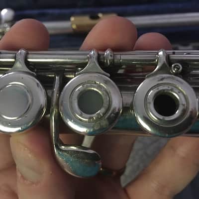 Emerson ELD Sterling Silver USA Flute with open holes, B-foot inline G and gold plated lip image 9