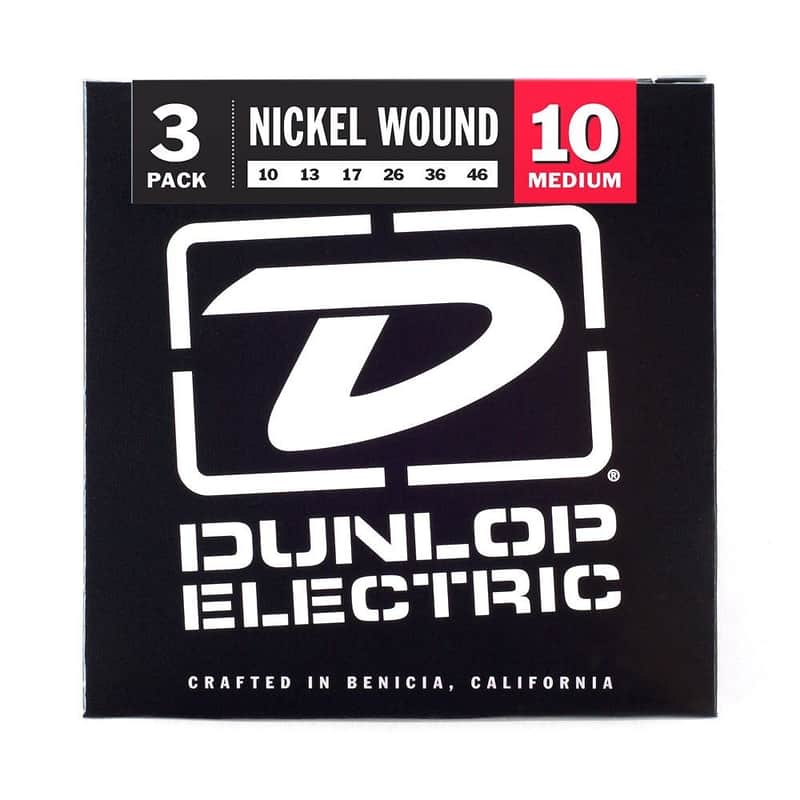Dunlop 3PDEN1046 Nickel-Plated Steel Electric Guitar Strings - Medium (10-74) 3-Pack image 1
