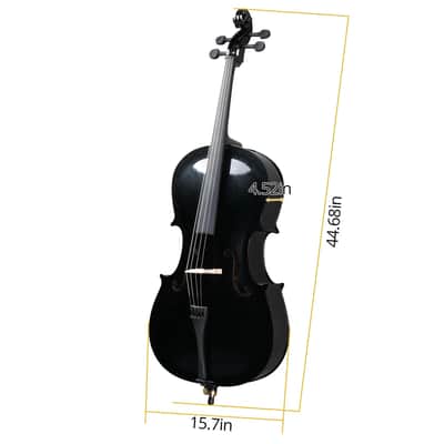 3/4 Full Size BassWood Cello Set with Carry Bag School Band for Kids & Adults image 2