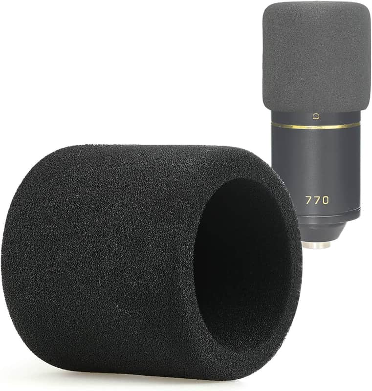 Foam Mic Windscreen, Pop Filter Wind Cover fits MXL 770 MXL 990 Condenser Cardioid Microphone image 1