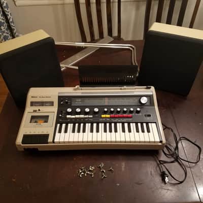 Sankei Rare Entertainer TCH-8800 Drum Machine Synth Keyboard Mixer Amp Radio Tape Player Recorder The Music Machine Webcor 1978 - Tan and black plastic image 1