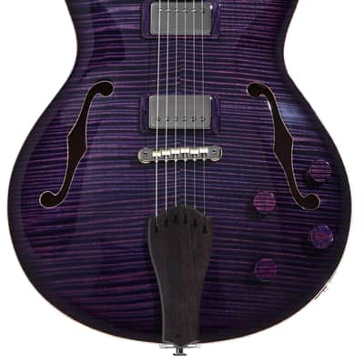PRS Private Stock #11007 Singlecut Archtop II Hollowbody Guitar - Owls In Flight - Replicant Purple image 2