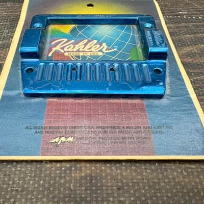 Unopened Kahler Tremolo Bridge Base Plate Metallic Blue MADE IN USA image 2