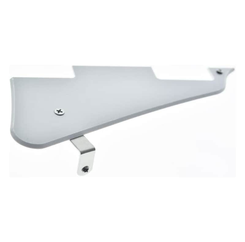 Solid White 1 Ply LP Guitar Pickguard with Chrome Stainless Steel Bracket and Steel Mounting Screws for USA Les Paul