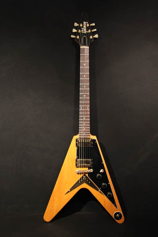 1981/82 Gibson Flying V Heritage Korina Reissue in korina blonde with original case. image 1