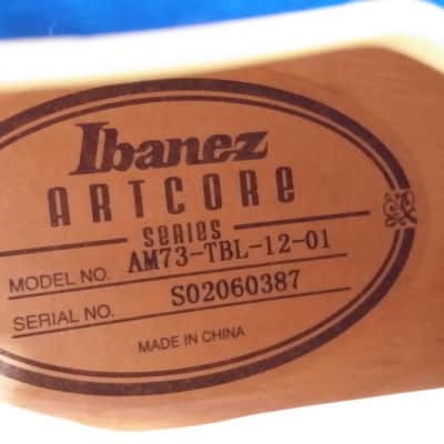 SALE - Ibanez Artcore AM73 Semi Hollowbody Guitar - P90 - 2001 - Blue with Hard Case image 10