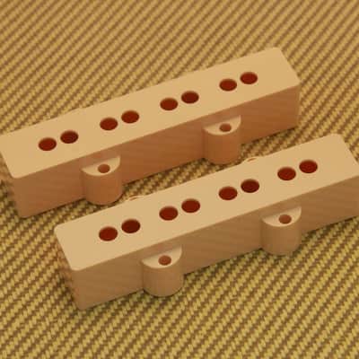 PC-0953-028 Pickup Cover Set for USA Neck & Bridge Jazz Bass Cream