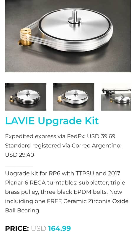 TNG Spinner LAVIE / Rega Sub-Platter/ Belt upgrade 2024 + clamp image 1