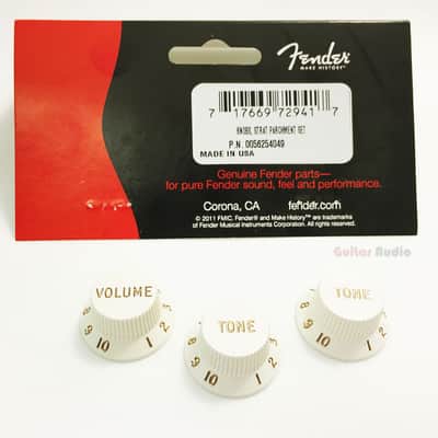 Genuine Fender Stratocaster/Strat Guitar Knobs - 2 Tone, 1 Volume - PARCHMENT image 3