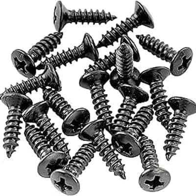 Basic 2.5x10mm Metal Metric Thread Guitar Pickguard Jack Screws Truss Rod Cover Mounting Screws for Epiphone Les Paul Style, Black (Set of 20) image 1