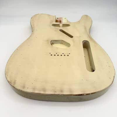 MJT Telecaster Body Relic Alder Nitro Vintage White Light mjt6662 image 5