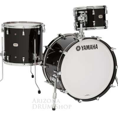 Yamaha Absolute Hybrid Maple Solid Black 3 piece Custom Shell Pack 22x18 / 13 / 16  NEW image 1