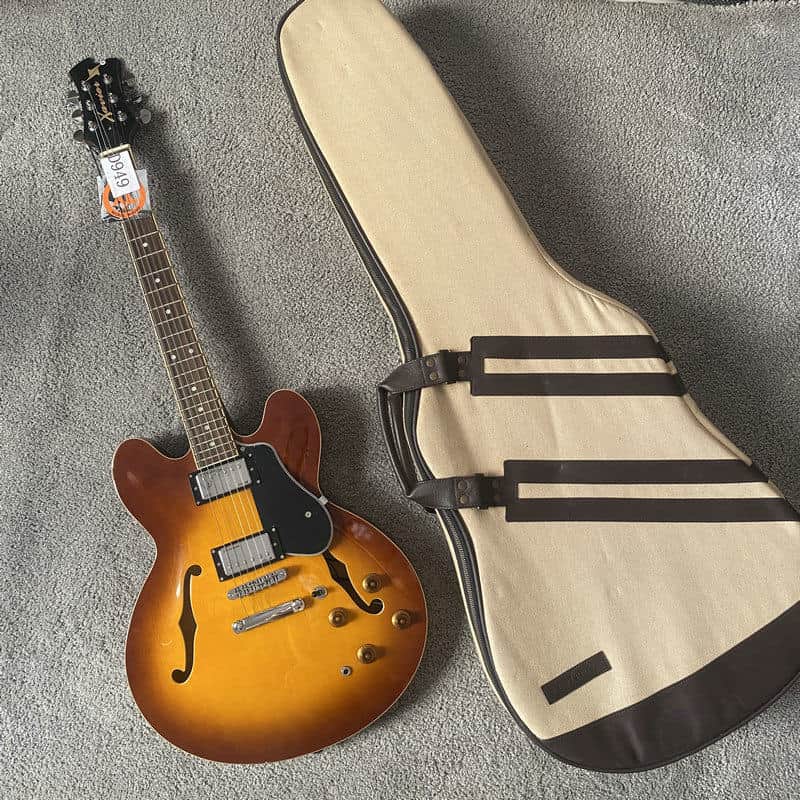 Tobacco Burst Xavier Semi Hollow Jazz Guitar, Maple Body and Neck, Rosewood Fingerboard image 1