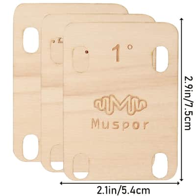 Guitar Neck Shims, Solid Maple Wood Guitar Neck Shim Protection 0.25, 0.5 and 1 Degree Guitar Neck Plate Tool for Guitar Bass Neck Repairment image 2