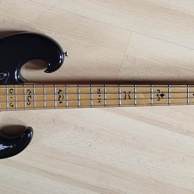 Ibanez 2409B Professional Black Eagle Double Cutaway 4-String Bass with Maple Fretboard 1976- Black image 2