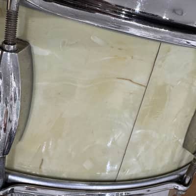Slingerland - 5.5x14" Gene Krupa Radio King, Solid Maple Snare Drum 3-point Strainer, 1951 - White Marine Pearl image 8