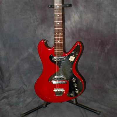 1960's Victor Model EG-35 Dual Pickup Mirror'd Pickguard Pro Setup RED image 1