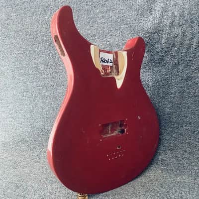 Red Single Humbucker Guitar Body with String Through Bridge image 4