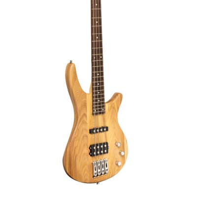 Stagg Fusion Electric Bass Guitar - Natural Ash Body with Open Pore Finish and 24 Frets image 1
