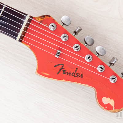 1963 Fender Jazzmaster Pre-CBS Vintage Guitar Fiesta Red w/ Blonde Case image 4