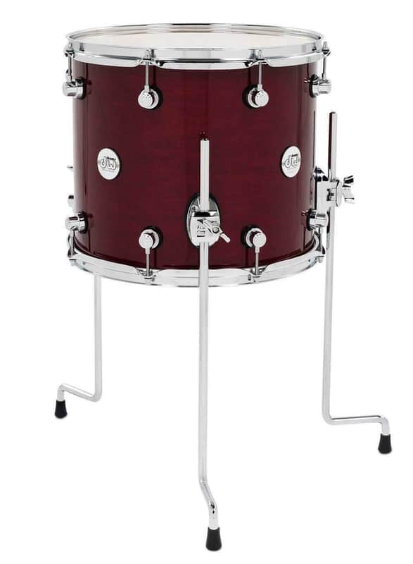 DW Design Series Maple Floor Tom, 12x14, Cherry Stain Gloss Lacquer w/Chrome Hardware (DDLG1214TTCS) image 1