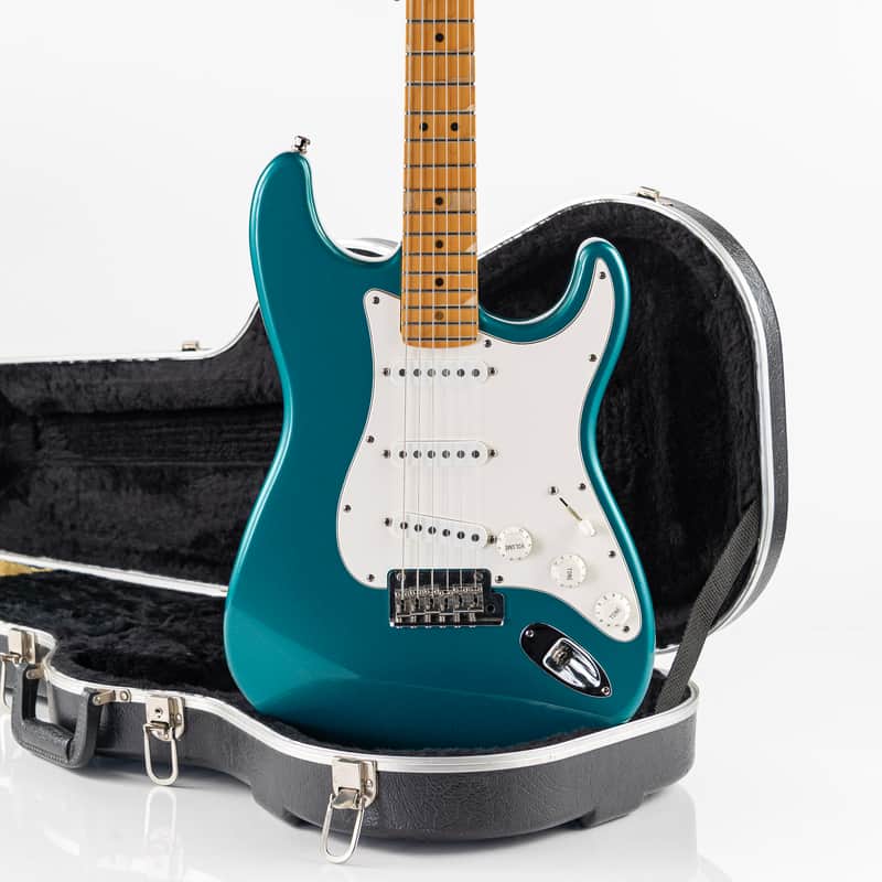 USED 1995 Fender American Standard Limited Edition Stratocaster Electric Guitar - Ocean Turquoise with Matching Headstock image 1