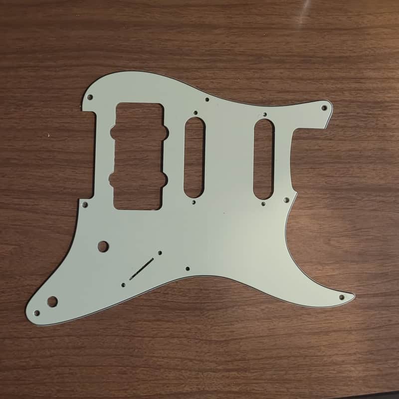 Strat Pickguard Jazzmaster bridge pickup route - 3 ply mint - 8 hole image 1