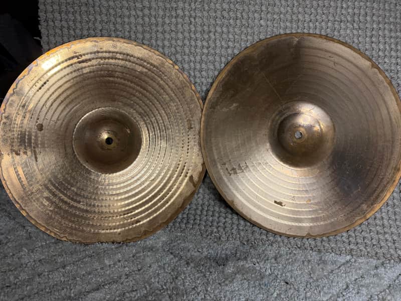 Zildjian 14" A. Zildjian '60s Stamp Hi-Hat Cymbals (Pair) 1960s - Traditional image 1