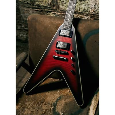 Epiphone Dave Mustaine Signature Flying V Prophecy Guitar w/ Fishman Fluence Pickups - Aged Dark Red Burst image 6