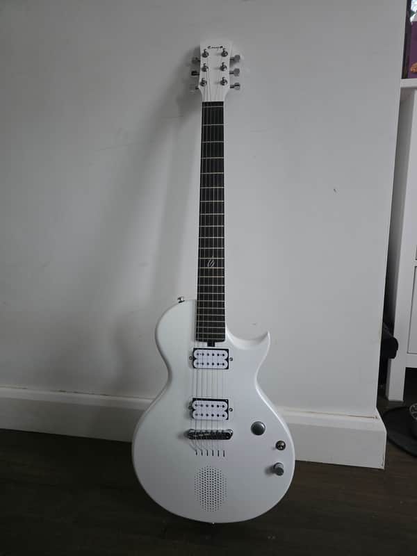 Enya Nova Go Sonic White Carbon Fibre Travel Guitar w/ Built-in Speaker + Case image 1