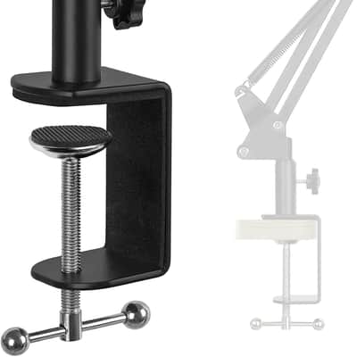 Table Mount Clamp, Metal Desk Clamp for Microphone Stand Mic Boom Arm C Mounting Clamp with Adjustable Screw image 1